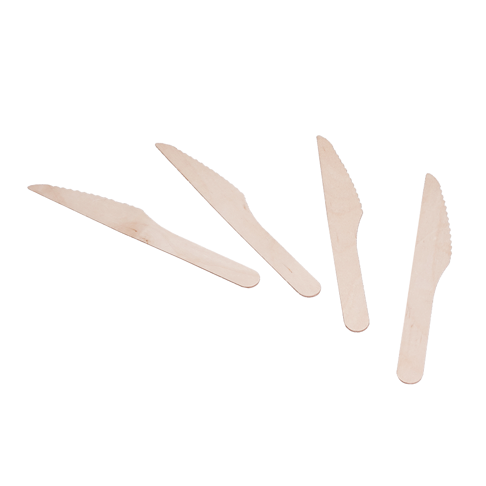 Disposable Cutlery 6″ Wooden Knives – Pack of 100