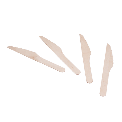 Disposable Cutlery 6″ Wooden Knives – Pack of 100