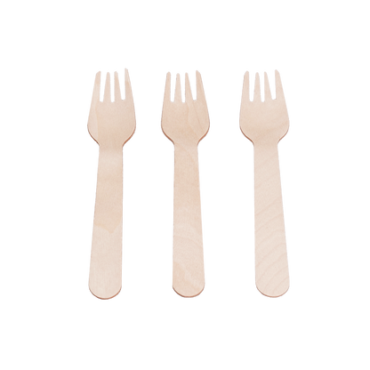 Disposable Cutlery 6″ Wooden Forks – Pack of 100