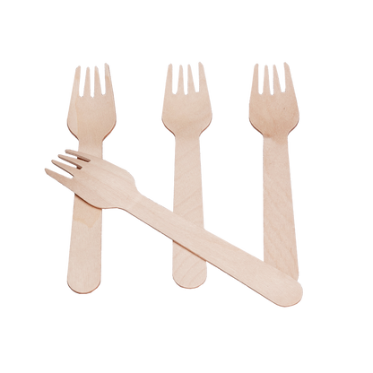Disposable Wooden Cutlery Set - Spoons, Forks & Knives (Pack of 100 each)