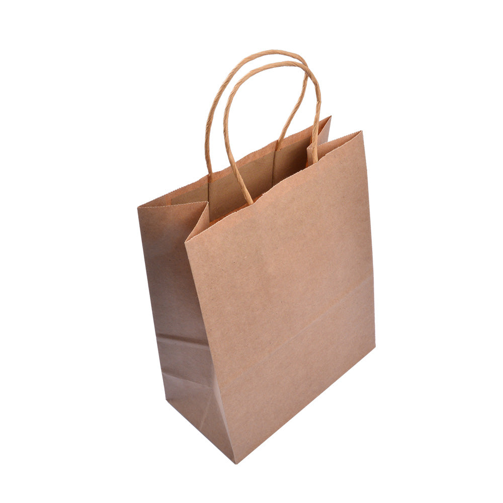 EcoFlavour Craft Paper Takeaway Bags – Medium – Pack of 50