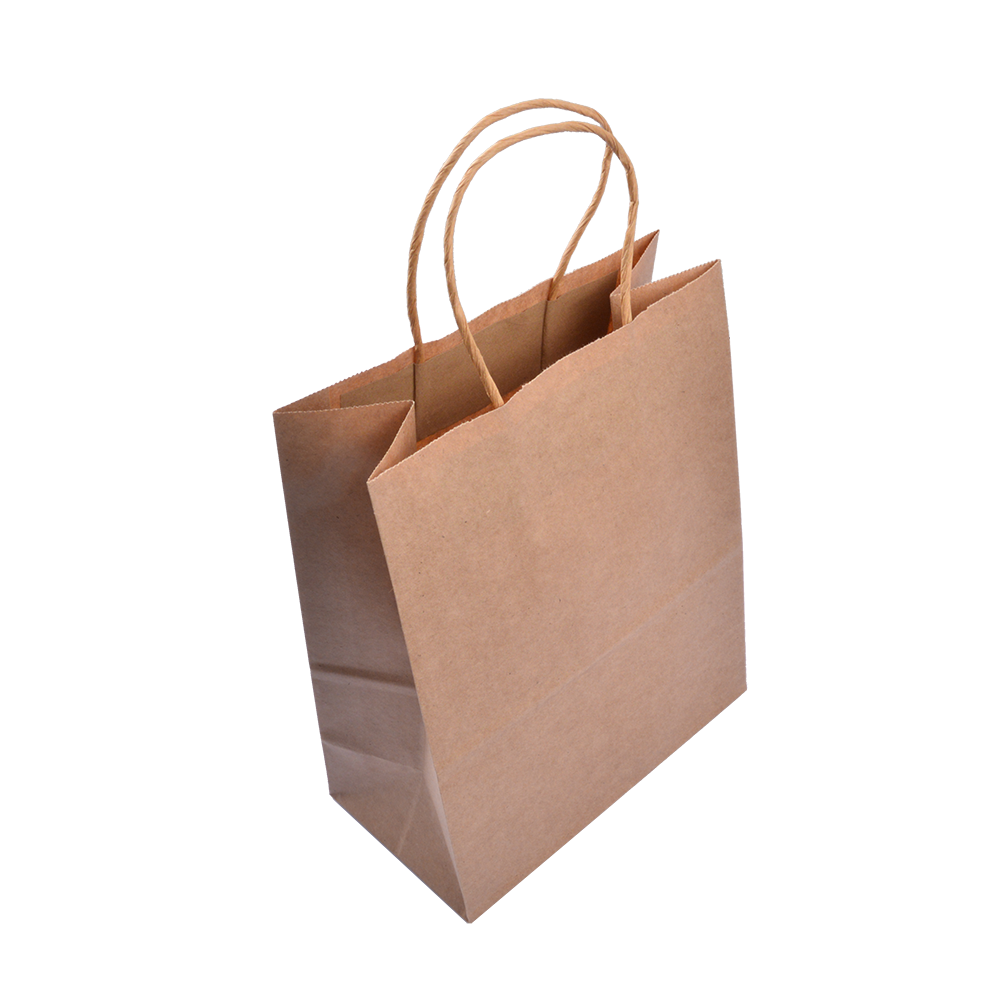 EcoFlavour Craft Paper Takeaway Bags – Medium – Pack of 50