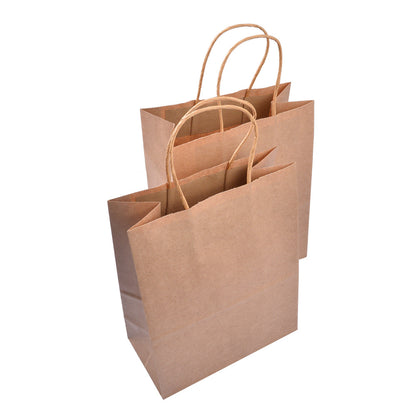 EcoFlavour Craft Paper Takeaway Bags – Medium – Pack of 50