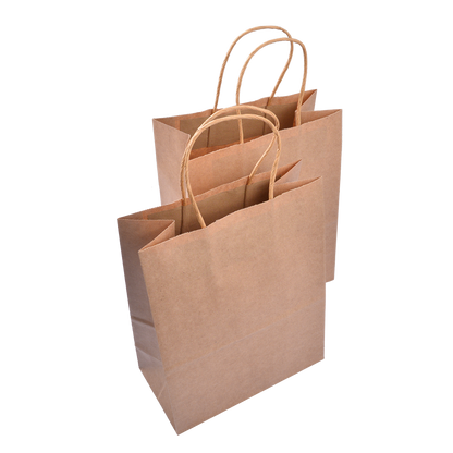 EcoFlavour Craft Paper Takeaway Bags – Medium – Pack of 50