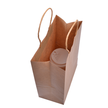 EcoFlavour Craft Paper Takeaway Bags – Medium – Pack of 50