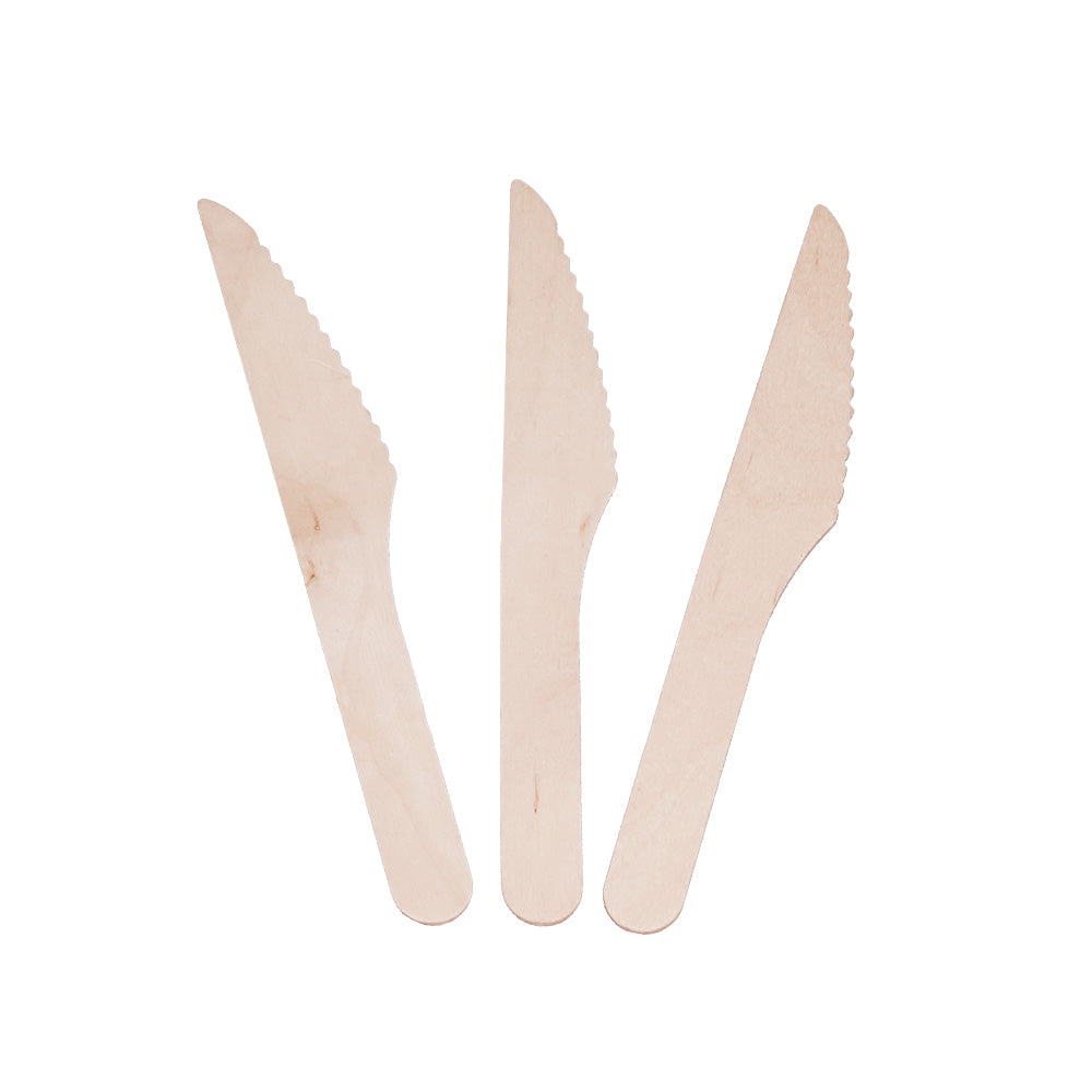 Disposable Wooden Cutlery Set - Spoons, Forks & Knives (Pack of 100 each)