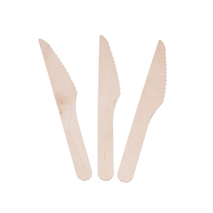 Disposable Wooden Cutlery Set - Spoons, Forks & Knives (Pack of 100 each)