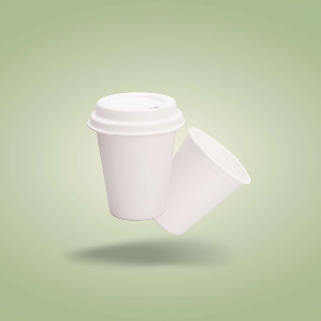Bagasse Cups for Hot or Cold Drinks – 8oz – Dia80mm H90mm – White