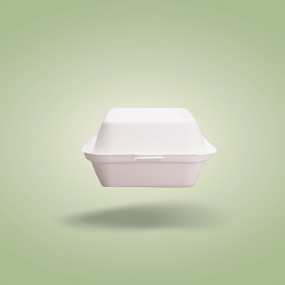 EcoFlavour Bagasse Hamburger Box – Square 6″ x 6″ (450ml)