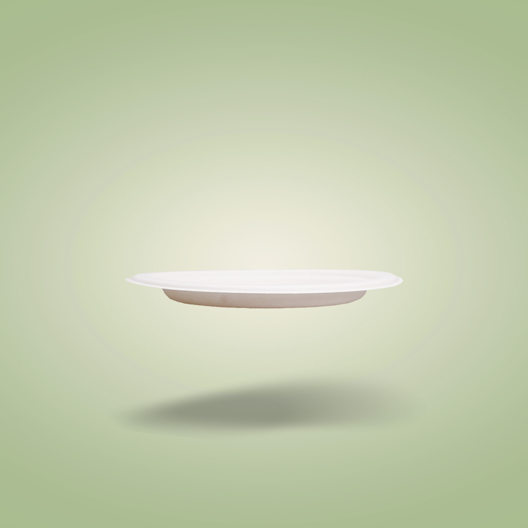 EcoFlavour Round Bagasse Plates Plain 7″ / 18cm – (Pack of 125)