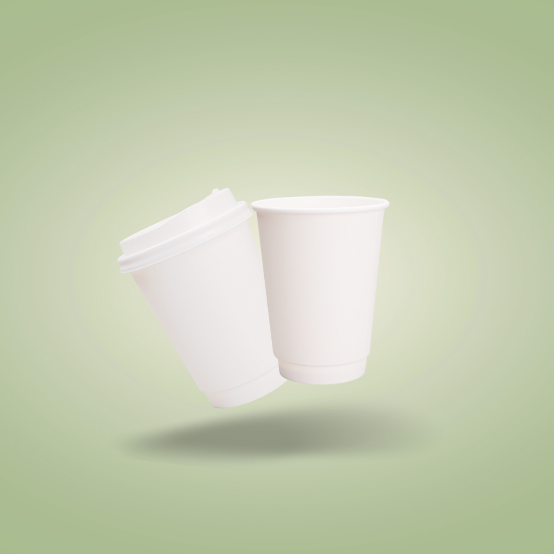 Double Wall Paper Cups for Hot or Cold Drinks – 8oz – 227ml - Dia80mm H92mm – White