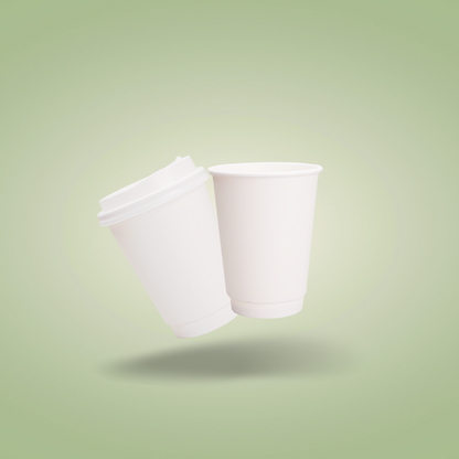 Double Wall Paper Cups for Hot or Cold Drinks – 8oz – 227ml - Dia80mm H92mm – White