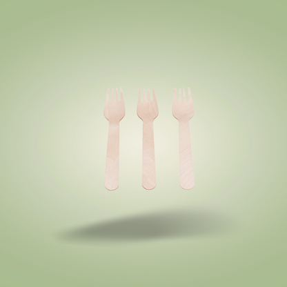 Disposable Cutlery 6″ Wooden Forks – Pack of 100