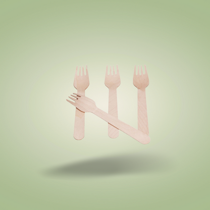 Disposable Cutlery 6″ Wooden Forks – Pack of 100